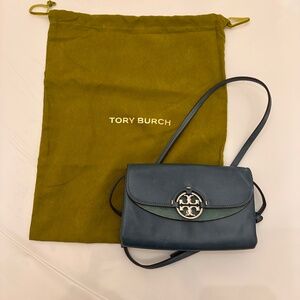 TORY BURCH LEATHER AND SUEDE MILLER WALLET CROSSBODY WITH TAGS